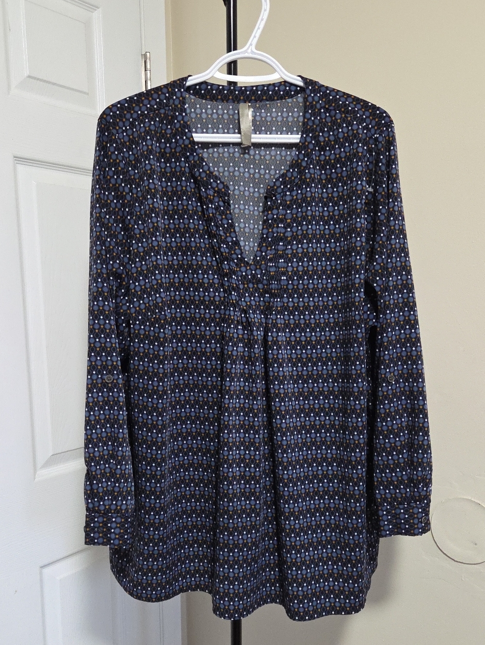 Penningtons Plus Size Navy Blue Geometric Print Tunic
